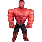 MARVEL Red Hulk Official Adult Inflatable Halloween Costume - Inflatable Jumpsuit with Hand Openings, Built-In Fan, and Battery Box