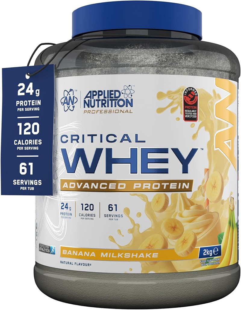 Applied Nutrition Critical Whey Protein Powder Banana 24g per serving 2kg