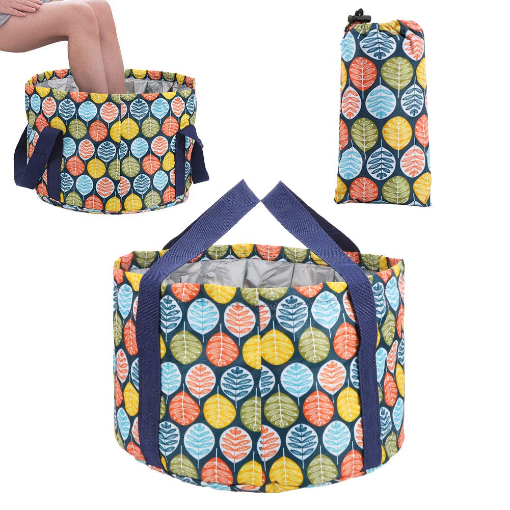 Girls'love talk Folding Water Bucket Collapsible Foot Bath Tubs Portable Foot Basin Soaking Feet for Home Travel Foot Spa, 21L