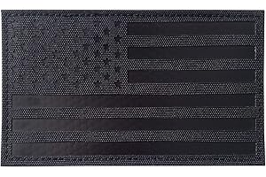 HANNAH FIT 5x3 inch Large Infrared IR US USA American Flag Patch Tactical Vest Patch Hook-Fastener Backing (Black)