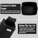 Plastix 30 Litre Swing Bin Black Plastic Waste Rubbish Kitchen Dustbin view 6
