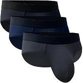 HOOWiSE Men's Underwear Briefs Plus Size ABCD Pouch Soft Silky Touch Underpants 3 Pack