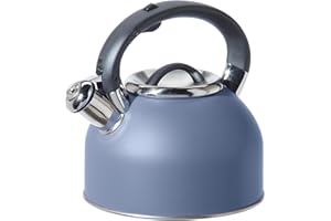 OGGI Tea Kettle for Stove Top - 64oz / 1.9lt, Stainless Steel with Loud Whistle, Ideal Hot Water Kettle and Water Boiler - Blue