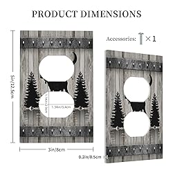 Rustic Deer Moose Forest Tree on Wood Plank 1 Gang
