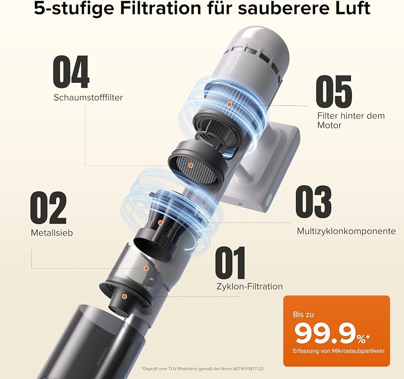 H60 Hub Akku Staubsauger mit Absaugstation, 27000Pa/300W/60 Min