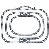 Train Track Railroad Accessories - City Train Track System with Railroad Crossing, Compatible with Major Brand Trains in Building Blocks