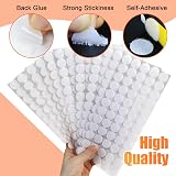Redamancy 600 Pcs Self Adhesive Dots 20mm Hook Loop Dots White Nylon view 3