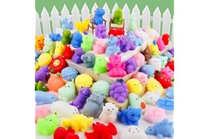 MEZHOBBY 130Pcs Mochi Squishy Toys, Mini Kawaii Squishies Stress Relief Fidget Toys Bulk for Kids Party Favors, Birthday Gifts, Easter Egg Fillers, Valentines Goodie Bags ,Christmas Stocking Stuffers