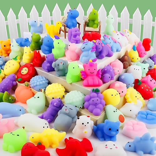 130Pcs Mochi Squishy Toys, Mini Kawaii Squishies Stress Relief