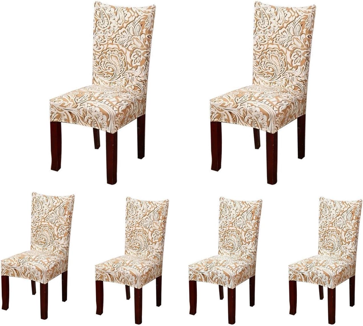 Vpawn Stretch Removable Washable Short Dining Chair Protector Cover Slipcover, 6 Pack (17)