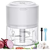 ZEBRE Mini Electric Garlic Chopper Small Food Processor Electric(200ML), Cordless Spice Grinder Chopper Mincer Blender for Ga