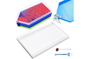 SUWAND 5 Pcs Large Diamond Painting Trays,Plastic Bead Sorting Tray,Big Diamond Art Trays Kit Tools, Storage Containers Tray for Rhinestone and Accessories(5 Trays,1 Spoon)