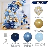Balloon Garland Navy Blue and Gold Arch Kit 104pcs Birthday Space Theme view 2