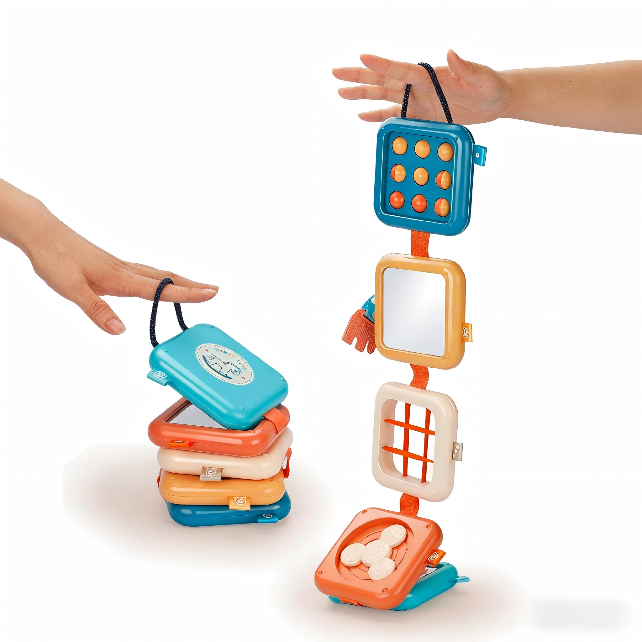 ToyShravonix Montessori Activity Cube Toy for Toddlers 18+ Months | Fine Motor Skills Sensory Busy Board for Travel | Airplane & Car Journeys | Birthday Gift for Boys & Girls