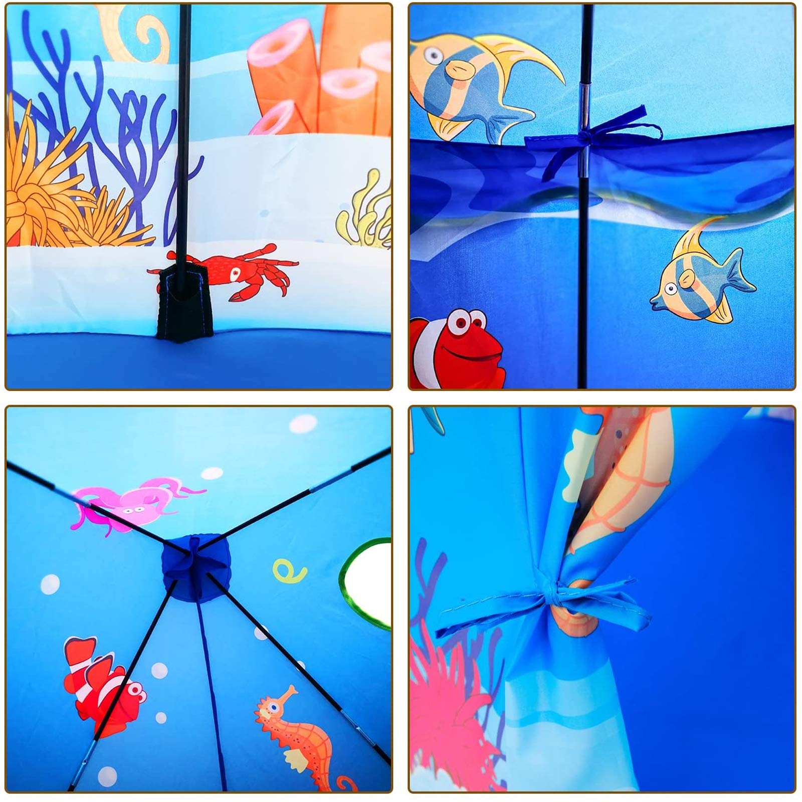 Play Tent for Kids Mermaid Castle Playhouse for Boys Girls Sea World Pattern Children Tent As Gift