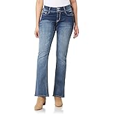 WallFlower Womens Luscious Curvy Bootcut Mid-Rise Bling Insta Stretch Juniors Jeans (Standard and Plus)