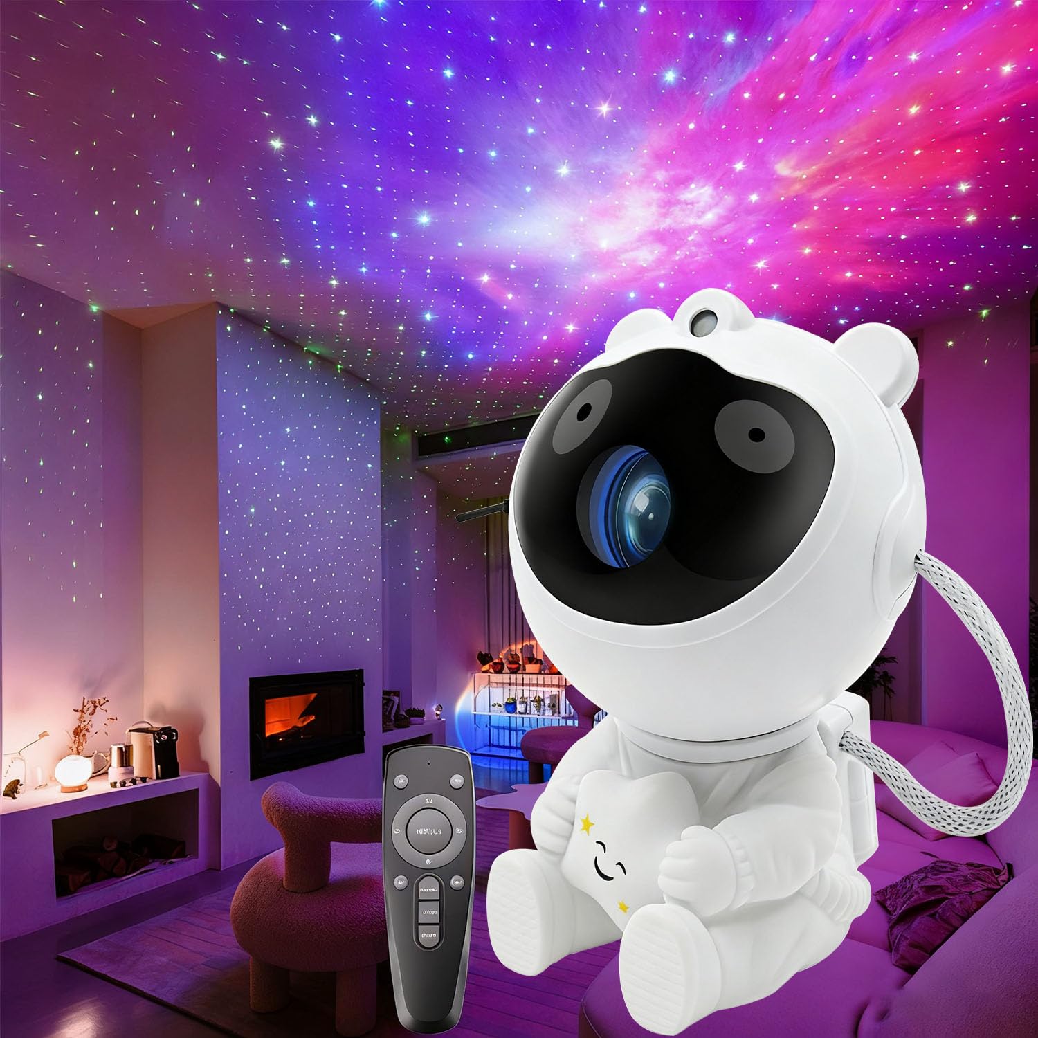 AIBEAU Galaxy Star Projector - 360° Rotating Night Light with 3 Modes & Timer, Perfect for Bedroom, Kids Room, Christmas, Birthdays, Valentine's Day Gifts
