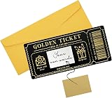 Teyomi 1 Piece Golden Ticket Scratch Off Card with Envelopes Black