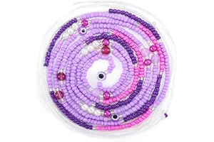 ELABEST 50inch Plus Size African Waist Beads Belly Chain Non-Stretching Tie-on Bead Jewelry Accessories for Women and Girls