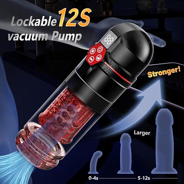 MRGRAS MALE MASTURBATOR PENIS PUMP – AI SYNC MALE SEX TOYS FOR MEN WITH 12 S VACUUM PUMP & 7 THRUSTING ROTATING VIBRATING SUCKING LICKING ADULT TOYS MENS SEX TOYS POCKET PUSSY PUMPS & ENLARGERS