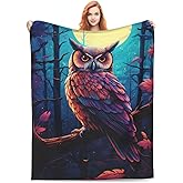 amepay Owl Blanket for Adults Kids Gifts for Owl Moon Lovers Flannel Throw Blankets Soft Comfy Lightweight for Home Decor Couch Bed Sofa 60x50 Inches
