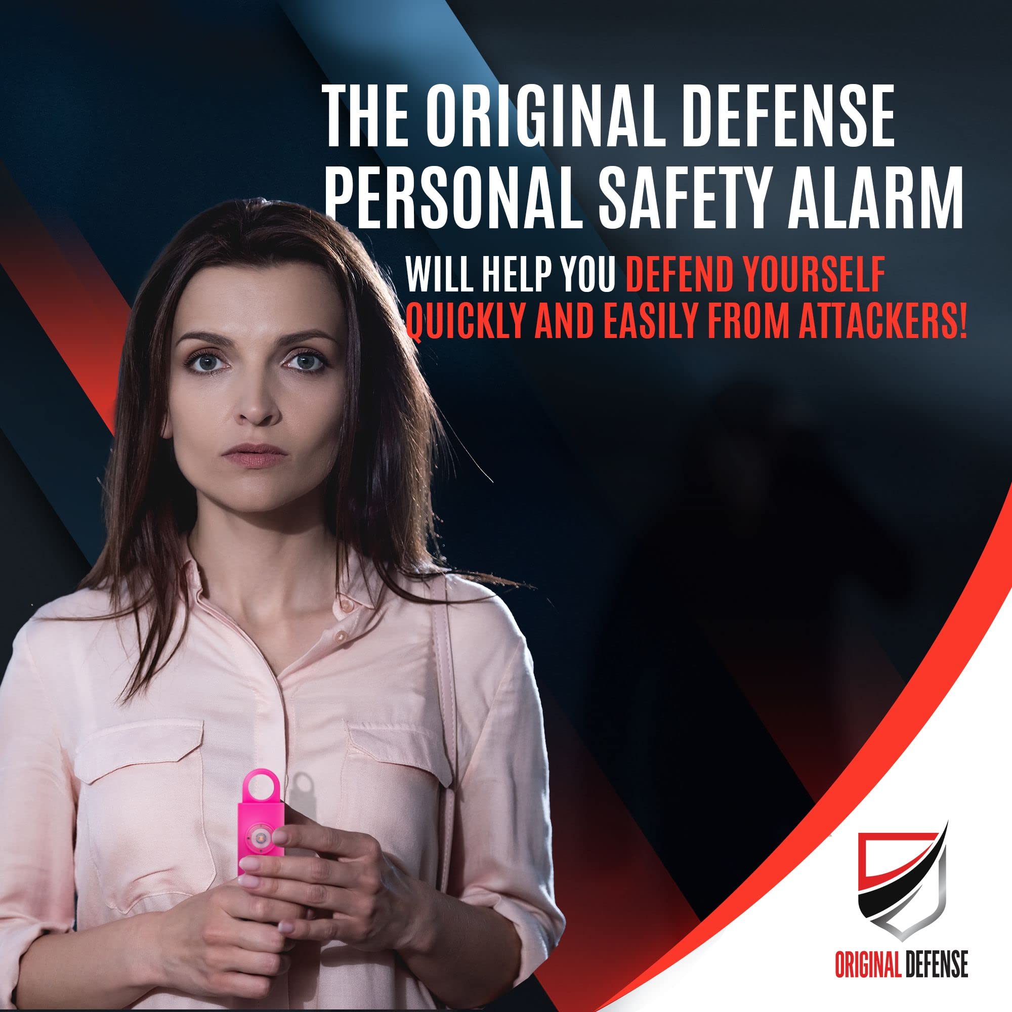 Original Defense® Siren Self-Defense Alarm (Magenta) - 130 dB Keychain Alarm with LED Strobe Light for Women, Children, and Elderly - Police Recommended