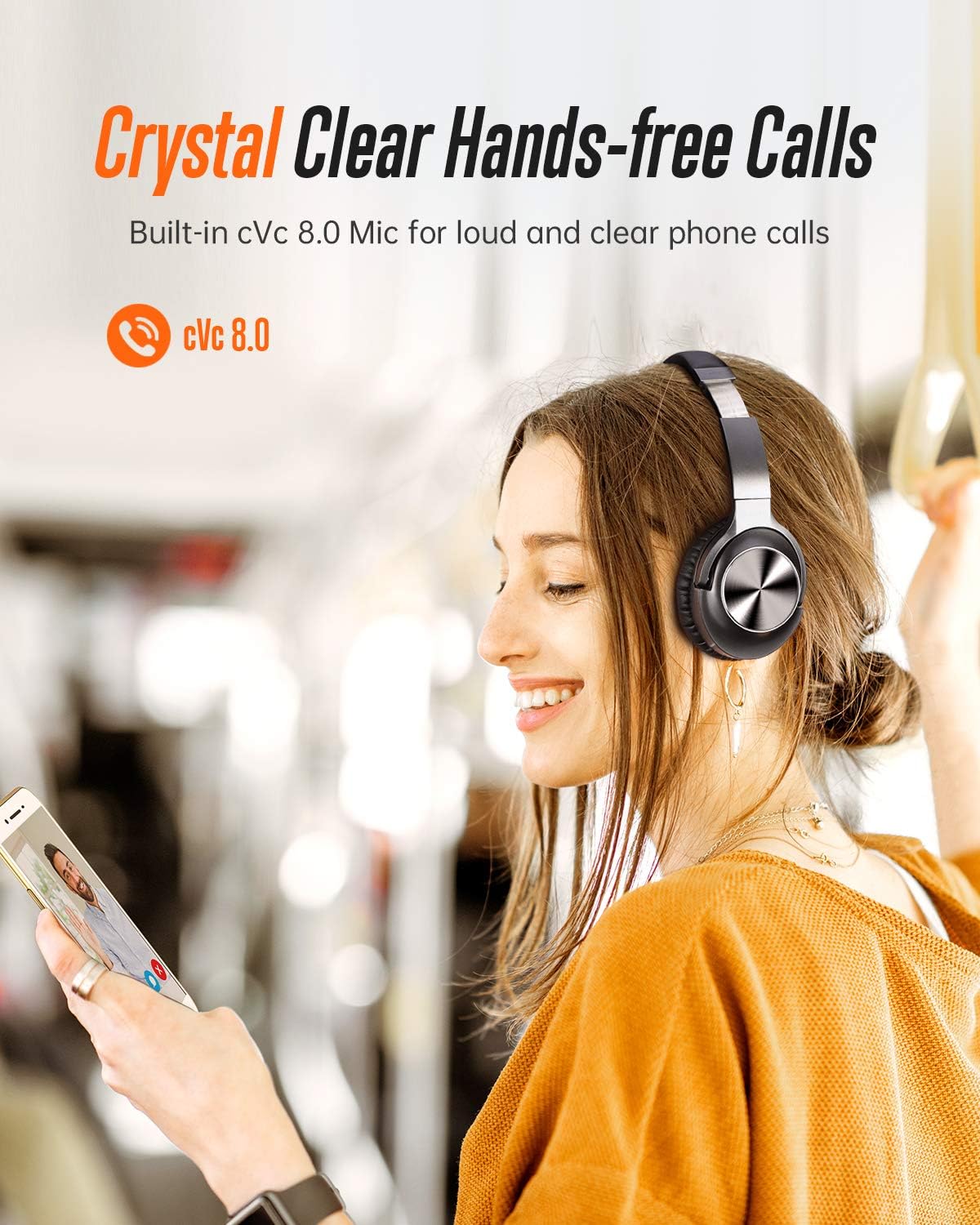 Active Noise Cancelling Headphones VANKYO C750 Bluetooth Headphones Over Ear with Microphone Wireless Headset Hi-Fi Stereo Deep Bass with 30H Playtime, Protein Earpads for Travel Work TV PC Cellphones: Home Audio & Theater