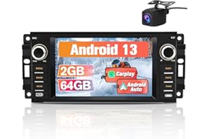 Pyniro Car Radio Stereo Upgrade for Jeep Wrangler 2007-2018/Dodge Ram 1500,etc., Android Head Unit with 7-Inch Touch Screen/Backup Camera/Wireless CarPlay & Android Auto/Mirroring/Wi-Fi/FM/SWC