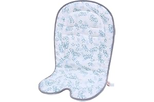 LAT LEE AND TOWN Infant Car Seat Insert-Dining Chairs Pad,Safety Seats and Baskets Insert-Reversible Sandwich Honeycomb and Cotton, Baby Stroller Cushion for Newborn,65 * 35CM,1Pack(Blue Leaves)
