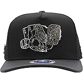 Ferreti Hats Los 3 Vicios FT86M Black Baseball Cap - Premium Rooster Hat for Men and Women, Black Snapback Hat, Ball Caps for Men for Any Occasion, Rooster Trucker Hat, Gorra para Hombre Ajustable