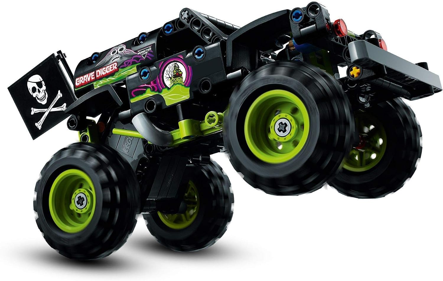LEGO Technic Monster Jam Grave Digger 42118 Model Building Kit for Kids Who Love Motor Sports and Monster Truck Toys; 2-in-1 Toy with Pull-Back Action for Racing and Stunt Fun (212 Pieces) - Image 3