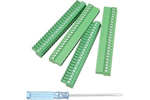 MECCANIXITY 2 Pcs 24 Pin 3.81mm Pitch PCB Mount Screw Terminal Block Connector Plug Socket Panel Mount Pluggable Type Connect