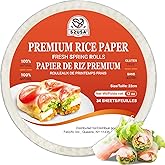 52USA Rice Paper, 1 Pack, Fresh Spring Rolls & Dumplings, 34 Sheets, Gluten-Free, Vegan, Low Carb, Vietnamese Wraps (Round, 2
