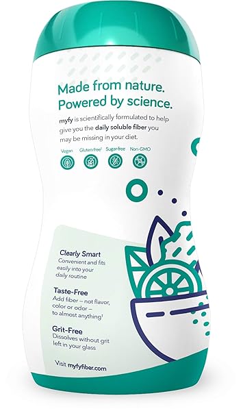 MYFY NATURAL PREBIOTIC FIBER SUPPLEMENT POWDER – CLEAR, SOLUBLE, DAILY DIGESTIVE SUPPORT FOR GUT HEALTH & REGULARITY – NON-GMO, TASTE-FREE, SUGAR-FREE, GLUTEN-FREE – 10.6OZ (60 SERVINGS)