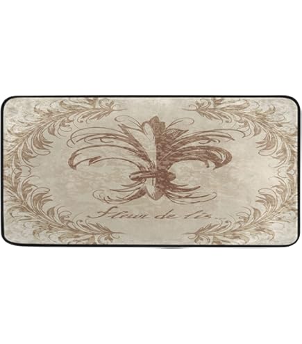 Caroline Treasures 8125-rug "Black And Gold Fleur De Lis