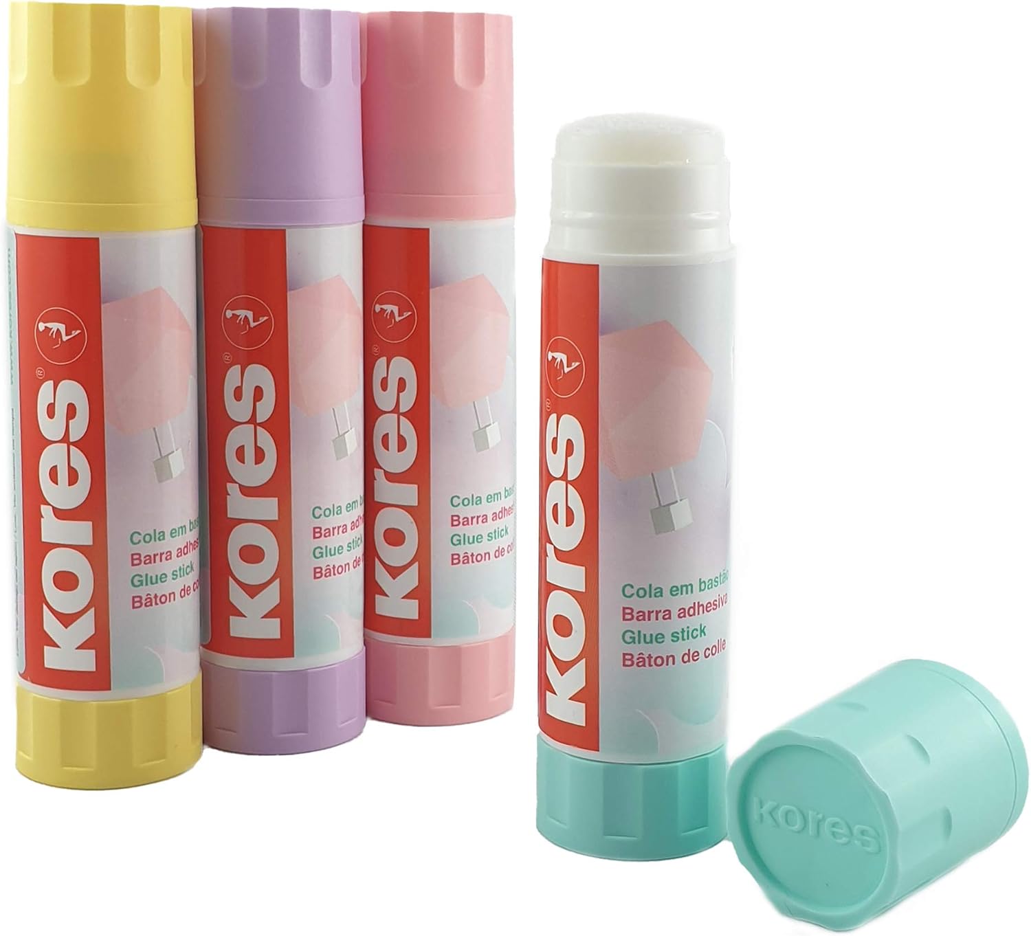 Kores - Pastel Glue Stick, Strong-Hold Adhesive, Safe and Non-Toxic Craft Glue School and Office Supplies, Pack of 2 x 20g,White - Image 3