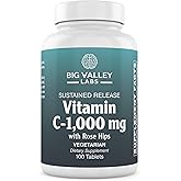 Big Valley Labs Vitamin C 1,000 mg + Bioflavonoids & Rose Hips – Potent Antioxidant Daily Wellness Support, Vegan, Non-GMO, Gluten-Free – 100 Tablets