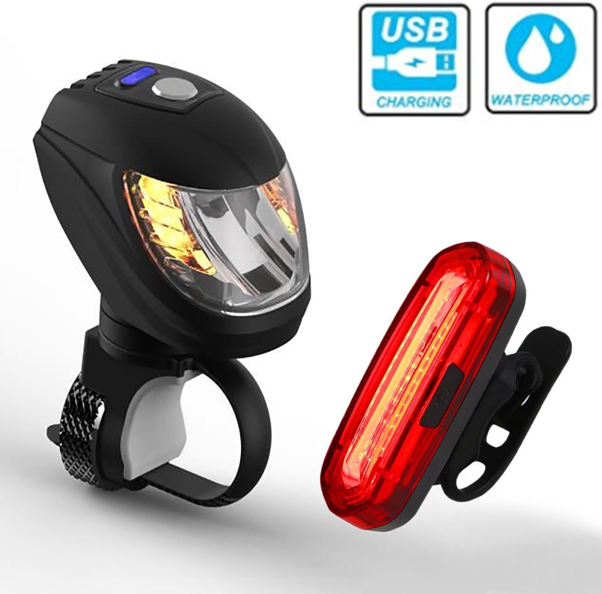 PAGAO Bike Light USB Recharge Cycle Lamp HeadLamp With Taillight 5 W Bicycle Lamp USB Bicycle light Set Safety headlamp and Tail Light Outdoor Cycling Light & Tail Light