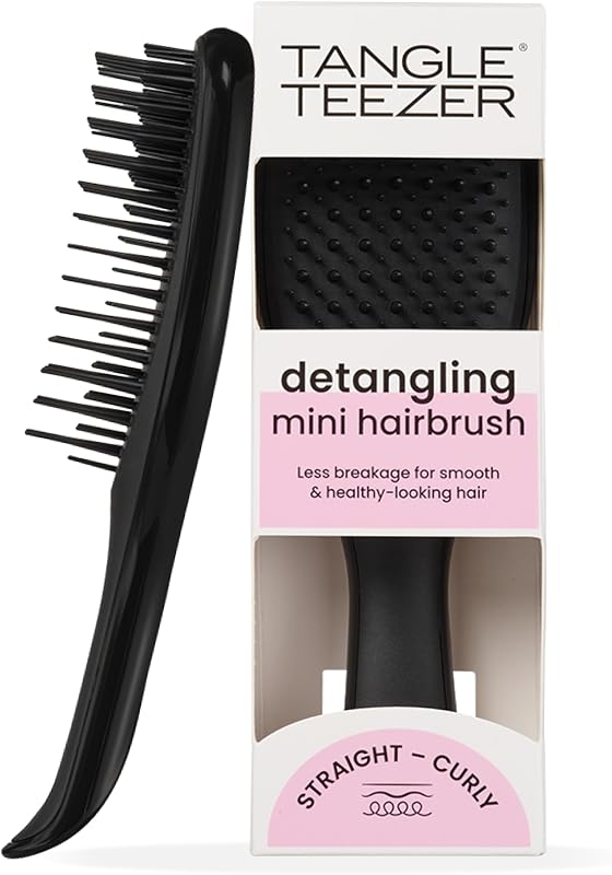 Ultimate Detangler Klein– Für Nasses & Trockenes Haar – Entwirrungsbürste für Alle Haartypen – Perfekte Haarbürste für Kinder & auf Reisen – Schwarz