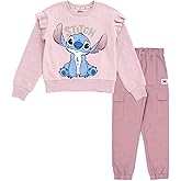 Disney Junior Fleece Sweatshirt and Twill Jogger Pants Outfit Set Toddler to Big Kid Sizes (2T - 14-16)