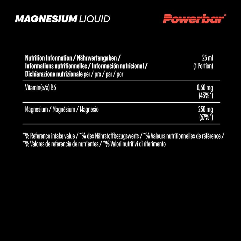 - Black Line - Magnesium Liquid - 20x25ml - 250mg Magnesium - Vitamin B6