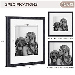 12x12 Picture Frames, Natural Oak Wood Frame 12 x