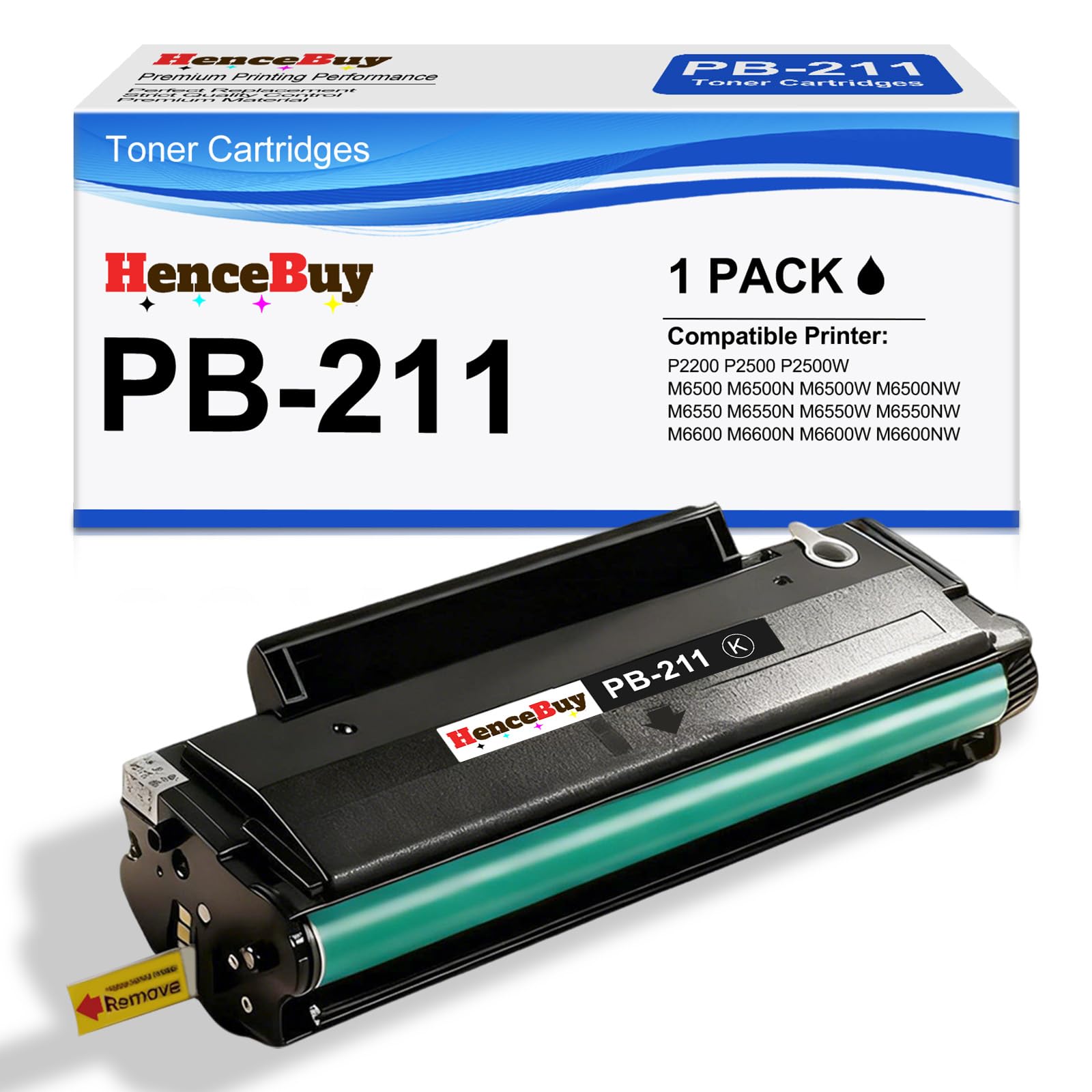 Photo 1 of HenceBuy PB-211 Toner Cartridge Replacement for Pantum PB-211 PB211 PB-211E PB211EV Black Toner Cartridge Work for Pantum P2502W M6552NW M6550NW M6602NW M6600NW P2500W Laser Printer (1-Pack)