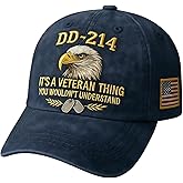 DD-214 Veteran Army Baseball Cap - Adjustable Embroidered Eagle Patriotic Hat - Perfect Veterans Day Gift for Soldiers