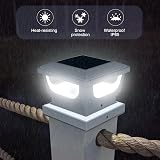 GEYUEYA Home Solar Post Cap Lights 12 LED IP65 3x3 4x4 Post Pack of 4 view 5