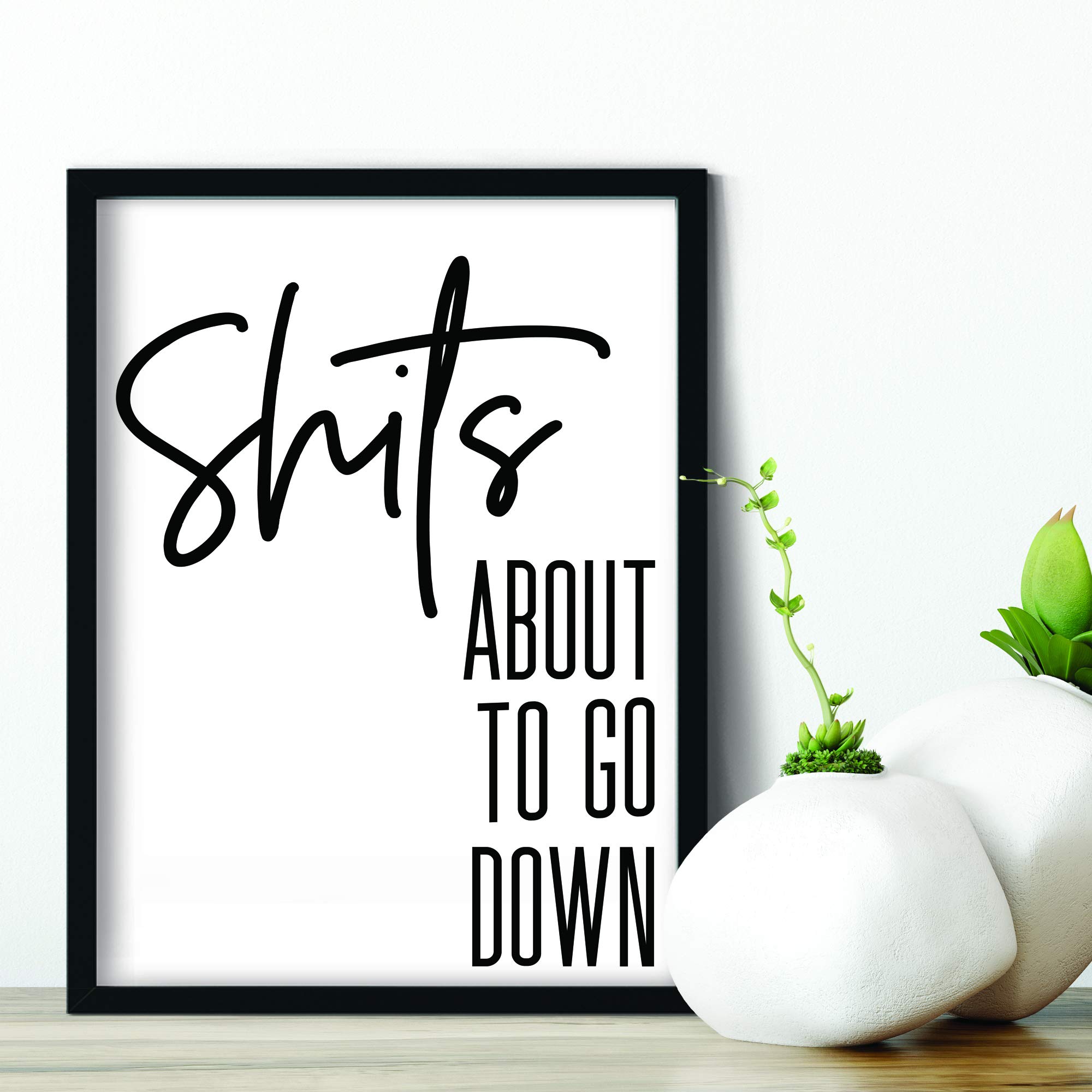 Little Angels Jamboree Sh**s About To Go Down Bathroom Toilet Prints Wall Art Poster Funny Humour Home Pictures Modern Minimal