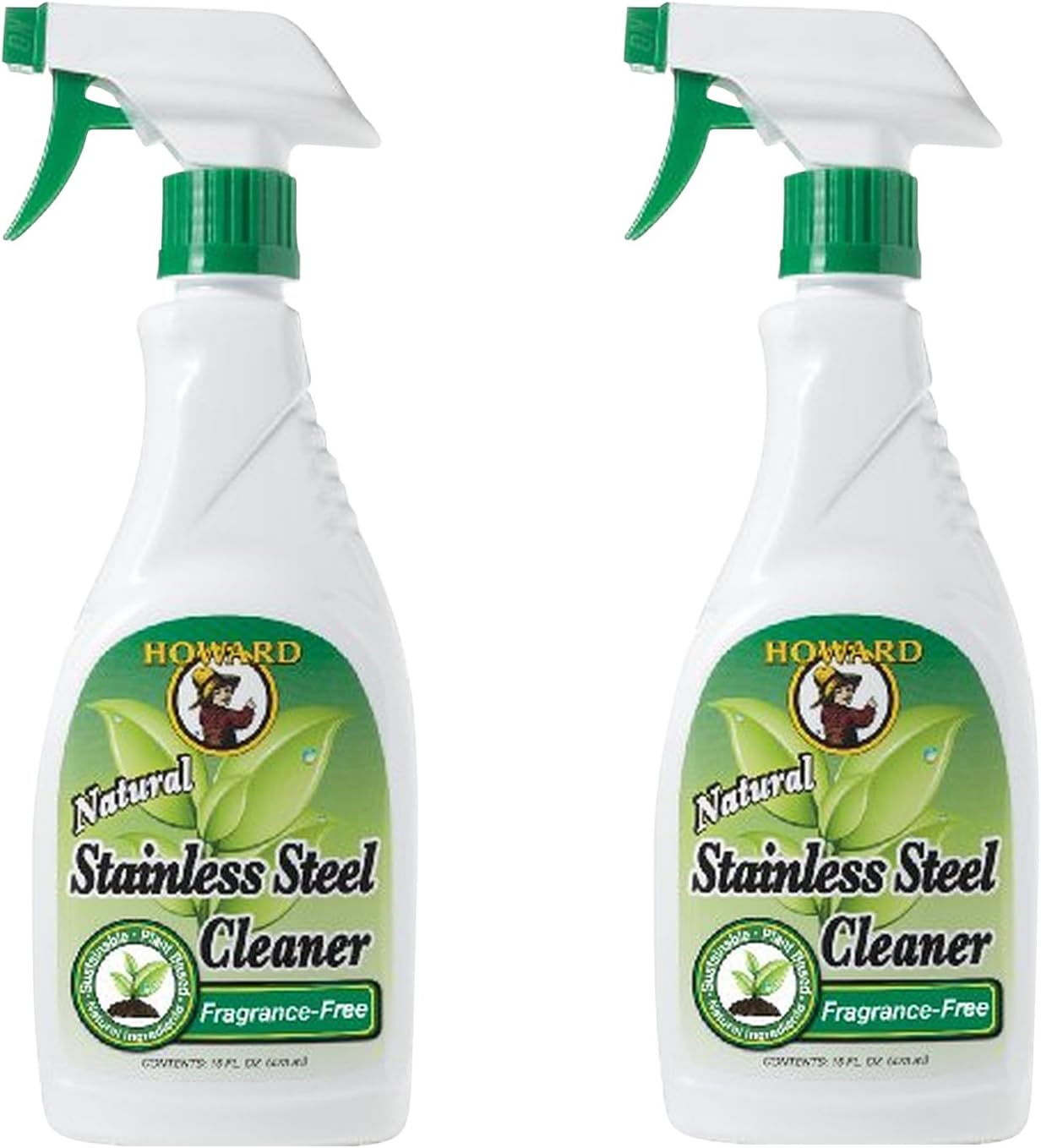 Howard Products Natural Stainless Steel Cleaner Trigger Spray, Fragrance-Free