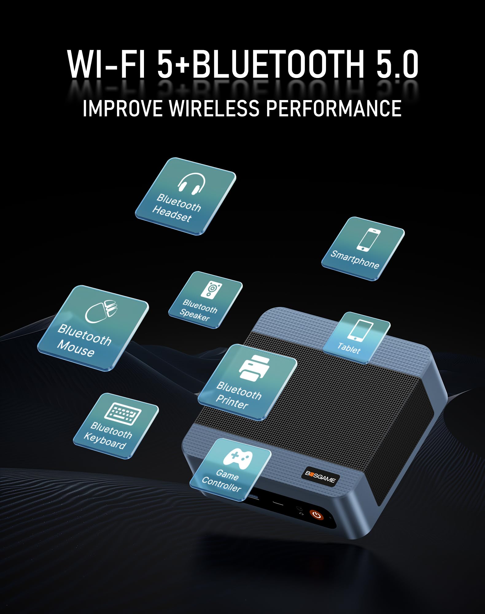 BOSGAME E5 Ryzen 3 5300U Mini Pc, Windows 11 Pro, 4 Cores, 8 Threads, Up to 3.8GHz, 8 GB DDR4 RAM, NVMe PCIE3.0 256 GB SSD,4K@60Hz Triple Display, HDMI2.0,USB-C 9