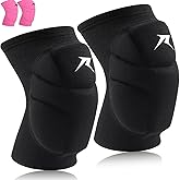 Racbeuk Volleyball Knee Pads,Knee Compression Sleeve Support for Men Women with High Protection Pads,Professional Grade Knee Pads (black, Medium & Large)