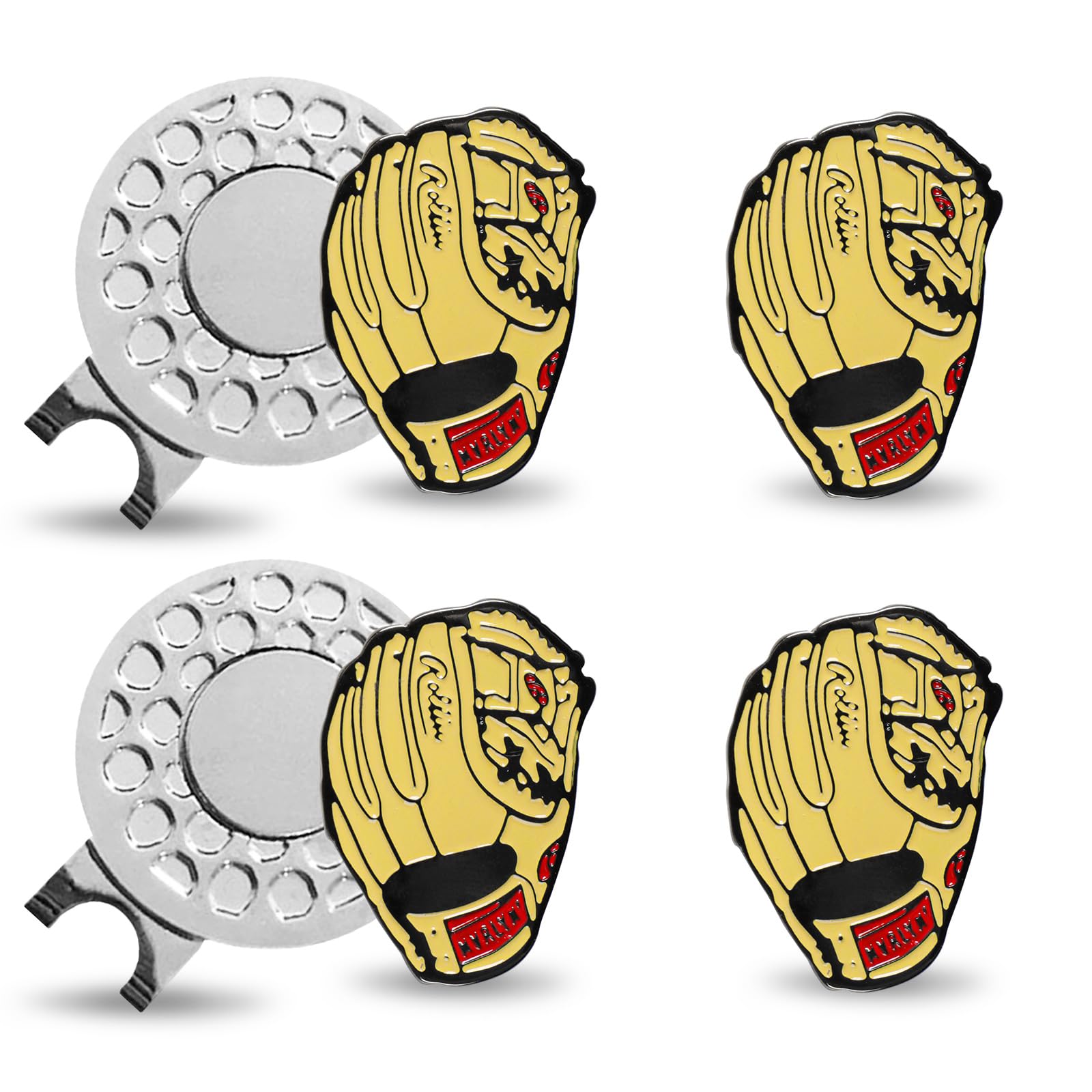 FINGER TEN Golf Hat Clip with Ball Marker Magnetic Value Gift Set, Alignment Clips Attaches Easily to Hat Caps Belt Fashion Pattern Training Aids Accessories for Men Women Durable Removable (Style 7)